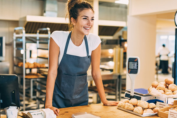 Franchise employee at a bakery part-time employee